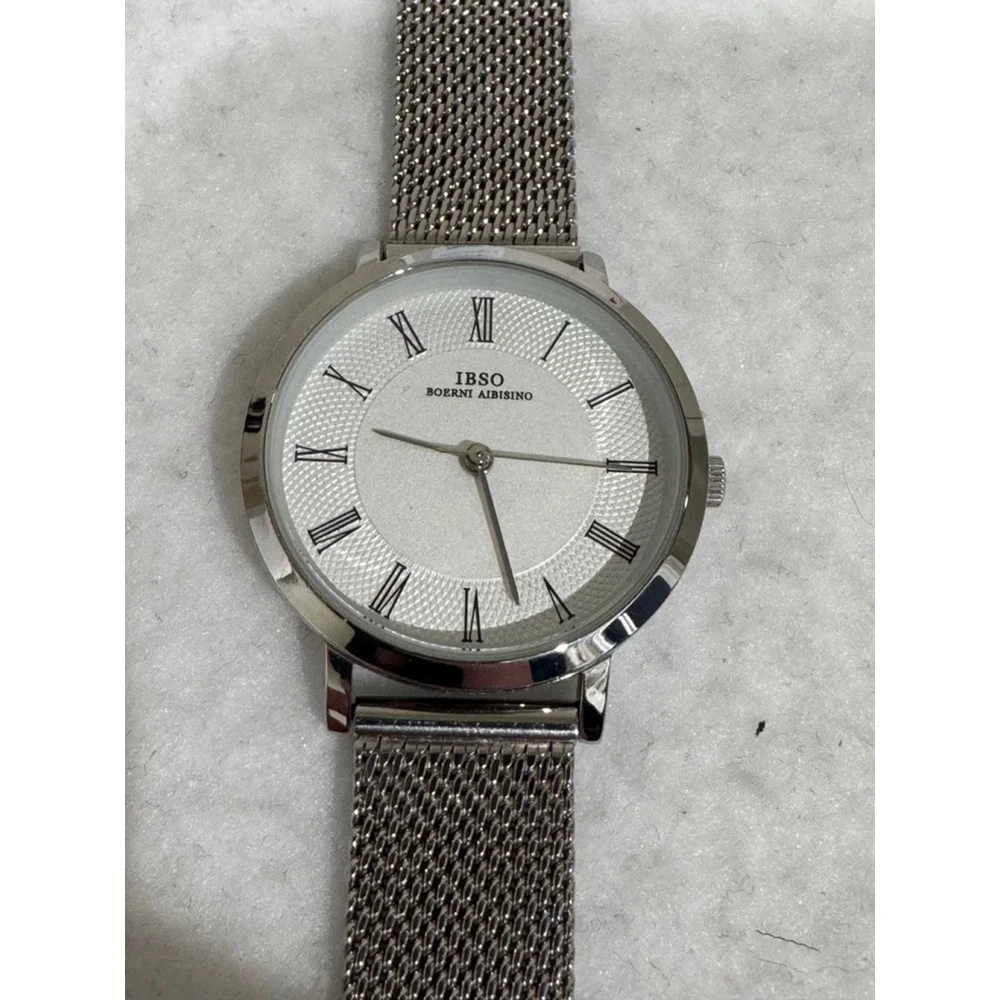 Women's IBSO Boerni Albisino Watch adjustable Silver mesh strap White dial